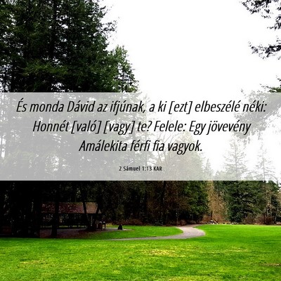 Picture 06 - 2 Sámuel 1:13 KAR - És monda Dávid az ifjúnak, a ki [ezt] - Bible Verse Picture