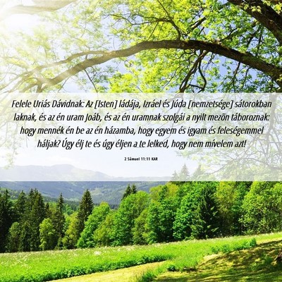 Picture 06 - 2 Sámuel 11:11 KAR - Felele Uriás Dávidnak: Az [Isten] ládája, - Bible Verse Picture