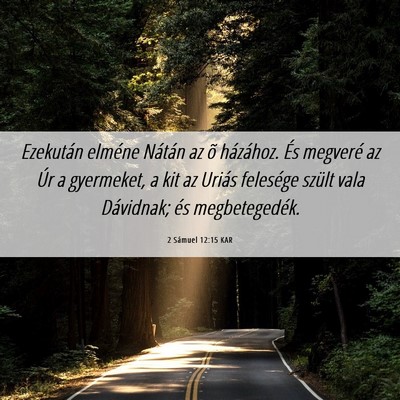 Picture 06 - 2 Sámuel 12:15 KAR - Ezekután elméne Nátán az õ házához. És - Bible Verse Picture