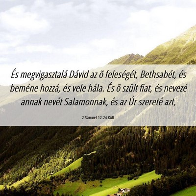 Picture 06 - 2 Sámuel 12:24 KAR - És megvigasztalá Dávid az õ feleségét, - Bible Verse Picture