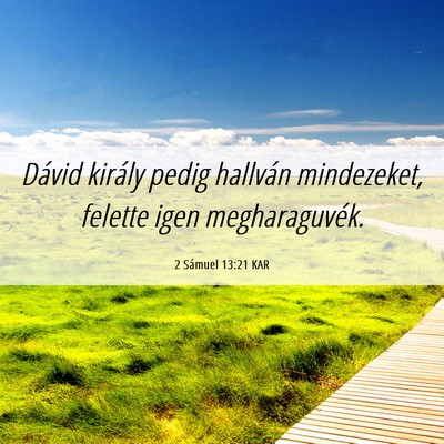 Picture 06 - 2 Sámuel 13:21 KAR - Dávid király pedig hallván mindezeket, felette - Bible Verse Picture