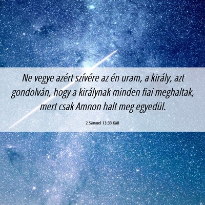 Picture 06 - 2 Sámuel 13:33 KAR - Ne vegye azért szívére az én uram, a király, - Bible Verse Picture