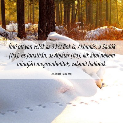 Picture 06 - 2 Sámuel 15:36 KAR - Ímé ott van velök az õ két fiok is, - Bible Verse Picture