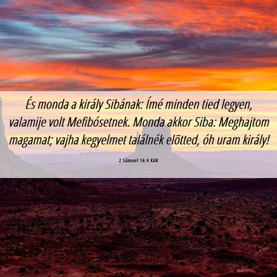 Picture 06 - 2 Sámuel 16:4 KAR - És monda a király Sibának: Ímé minden tied - Bible Verse Picture