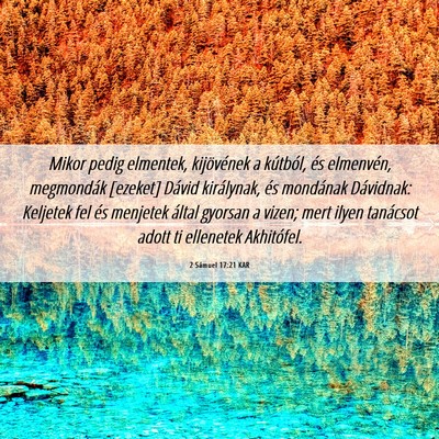 Picture 06 - 2 Sámuel 17:21 KAR - Mikor pedig elmentek, kijövének a kútból, és - Bible Verse Picture