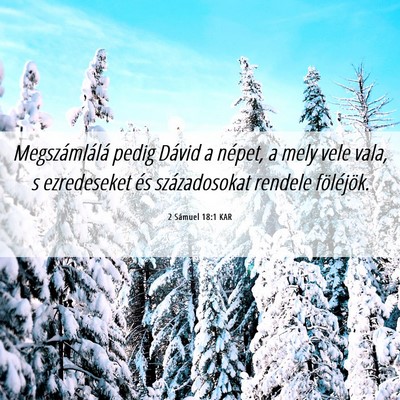 Picture 06 - 2 Sámuel 18:1 KAR - Megszámlálá pedig Dávid a népet, a mely vele - Bible Verse Picture