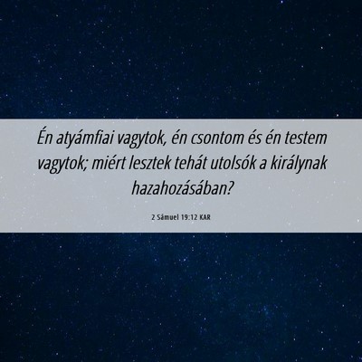 Picture 06 - 2 Sámuel 19:12 KAR - Én atyámfiai vagytok, én csontom és én - Bible Verse Picture