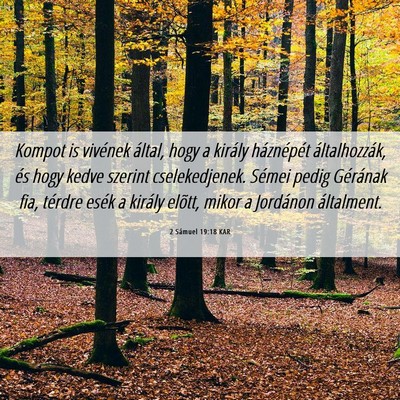 Picture 06 - 2 Sámuel 19:18 KAR - Kompot is vivének által, hogy a király - Bible Verse Picture