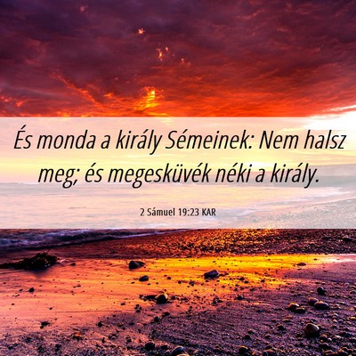 Picture 06 - 2 Sámuel 19:23 KAR - És monda a király Sémeinek: Nem halsz meg; és - Bible Verse Picture