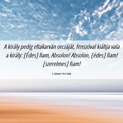 Picture 06 - 2 Sámuel 19:4 KAR - A király pedig eltakarván orczáját, - Bible Verse Picture