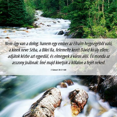 Picture 06 - 2 Sámuel 20:21 KAR - Nem úgy van a dolog, hanem egy ember az Efraim - Bible Verse Picture