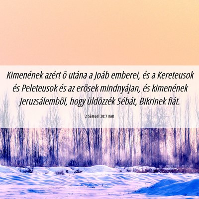 Picture 06 - 2 Sámuel 20:7 KAR - Kimenének azért õ utána a Joáb emberei, és - Bible Verse Picture