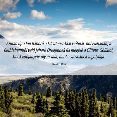 Picture 06 - 2 Sámuel 21:19 KAR - Azután újra lõn háború a Filiszteusokkal - Bible Verse Picture