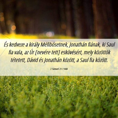 Picture 06 - 2 Sámuel 21:7 KAR - És kedveze a király Méfibósetnek, Jonathán - Bible Verse Picture