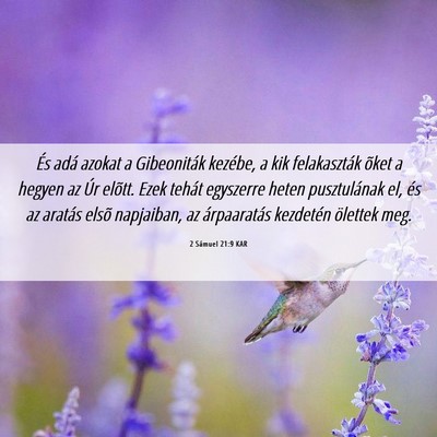 Picture 06 - 2 Sámuel 21:9 KAR - És adá azokat a Gibeoniták kezébe, a kik - Bible Verse Picture