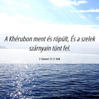 Picture 06 - 2 Sámuel 22:11 KAR - A Khérubon ment és röpült, És a szelek - Bible Verse Picture