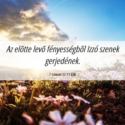 Picture 06 - 2 Sámuel 22:13 KAR - Az elõtte levõ fényességbõl Izzó szenek - Bible Verse Picture