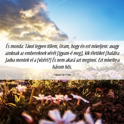 Picture 06 - 2 Sámuel 23:17 KAR - És monda: Távol legyen tõlem, Uram, hogy én - Bible Verse Picture