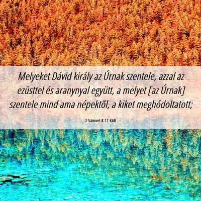 Picture 06 - 2 Sámuel 8:11 KAR - Melyeket Dávid király az Úrnak szentele, azzal - Bible Verse Picture
