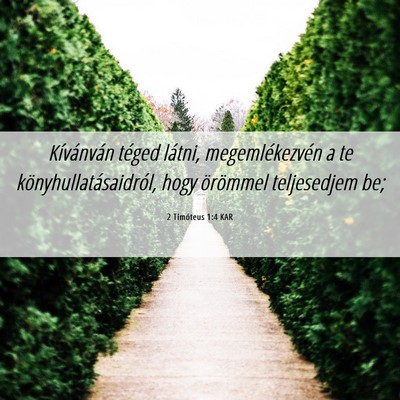 Picture 06 - 2 Timóteus 1:4 KAR - Kívánván téged látni, megemlékezvén a te - Bible Verse Picture