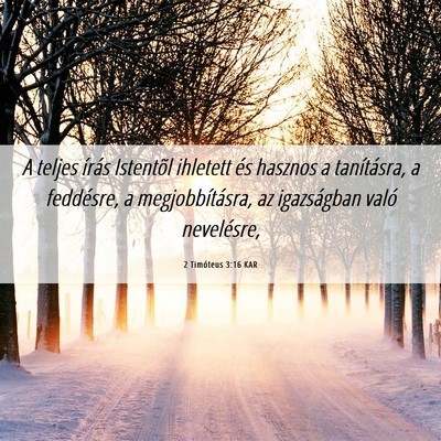 Picture 06 - 2 Timóteus 3:16 KAR - A teljes írás Istentõl ihletett és hasznos a - Bible Verse Picture