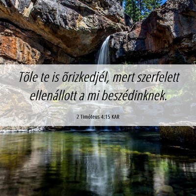 Picture 06 - 2 Timóteus 4:15 KAR - Tõle te is õrizkedjél, mert szerfelett - Bible Verse Picture