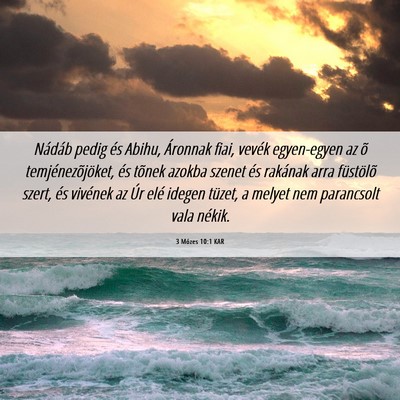 Picture 06 - 3 Mózes 10:1 KAR - Nádáb pedig és Abihu, Áronnak fiai, vevék - Bible Verse Picture