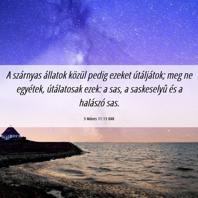 Picture 06 - 3 Mózes 11:13 KAR - A szárnyas állatok közül pedig ezeket - Bible Verse Picture