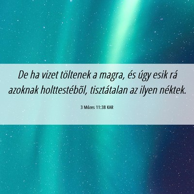 Picture 06 - 3 Mózes 11:38 KAR - De ha vizet töltenek a magra, és úgy esik rá - Bible Verse Picture