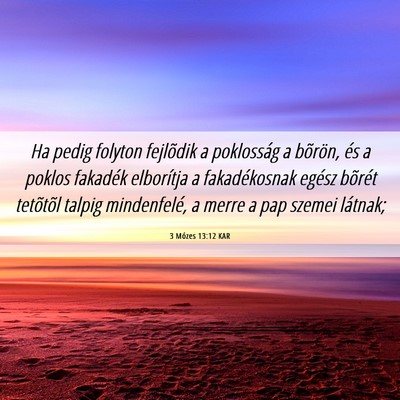 Picture 06 - 3 Mózes 13:12 KAR - Ha pedig folyton fejlõdik a poklosság a - Bible Verse Picture