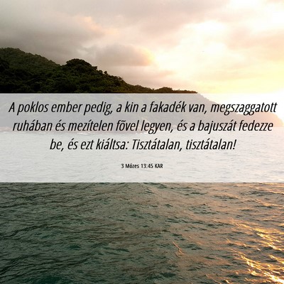 Picture 06 - 3 Mózes 13:45 KAR - A poklos ember pedig, a kin a fakadék van, - Bible Verse Picture