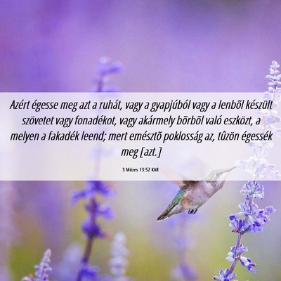 Picture 06 - 3 Mózes 13:52 KAR - Azért égesse meg azt a ruhát, vagy a - Bible Verse Picture