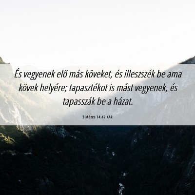 Picture 06 - 3 Mózes 14:42 KAR - És vegyenek elõ más köveket, és illeszszék - Bible Verse Picture