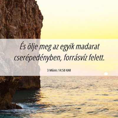 Picture 06 - 3 Mózes 14:50 KAR - És ölje meg az egyik madarat cserépedényben, - Bible Verse Picture