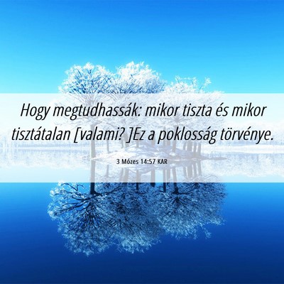 Picture 06 - 3 Mózes 14:57 KAR - Hogy megtudhassák: mikor tiszta és mikor - Bible Verse Picture