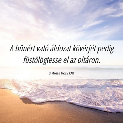 Picture 06 - 3 Mózes 16:25 KAR - A bûnért való áldozat kövérjét pedig - Bible Verse Picture