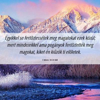 Picture 06 - 3 Mózes 18:24 KAR - Egyikkel se fertõztessétek meg magatokat ezek - Bible Verse Picture