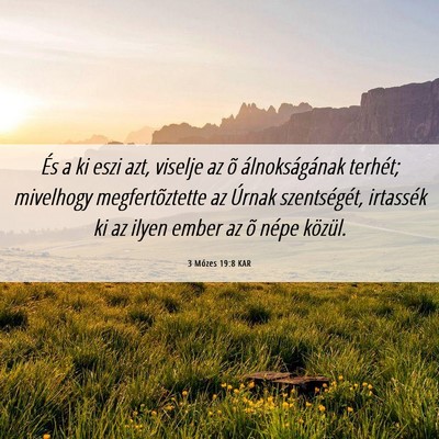 Picture 06 - 3 Mózes 19:8 KAR - És a ki eszi azt, viselje az õ álnokságának - Bible Verse Picture