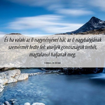 Picture 06 - 3 Mózes 20:20 KAR - És ha valaki az õ nagynénjével hál, az õ - Bible Verse Picture