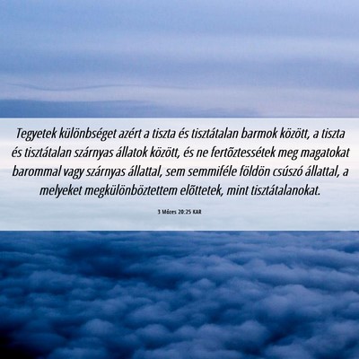 Picture 06 - 3 Mózes 20:25 KAR - Tegyetek különbséget azért a tiszta és - Bible Verse Picture