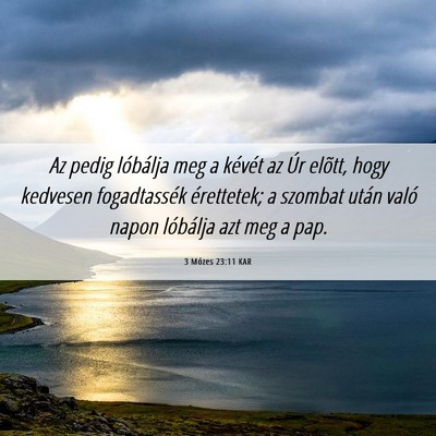 Picture 06 - 3 Mózes 23:11 KAR - Az pedig lóbálja meg a kévét az Úr elõtt, - Bible Verse Picture