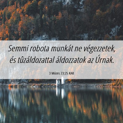 Picture 06 - 3 Mózes 23:25 KAR - Semmi robota munkát ne végezzetek, és - Bible Verse Picture
