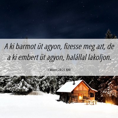 Picture 06 - 3 Mózes 24:21 KAR - A ki barmot üt agyon, fizesse meg azt, de a ki - Bible Verse Picture