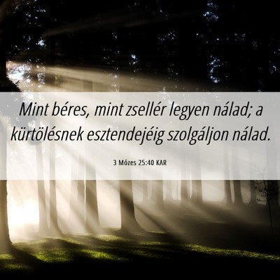 Picture 06 - 3 Mózes 25:40 KAR - Mint béres, mint zsellér legyen nálad; a - Bible Verse Picture