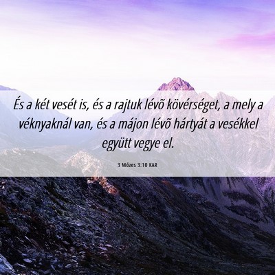 Picture 06 - 3 Mózes 3:10 KAR - És a két vesét is, és a rajtuk lévõ - Bible Verse Picture