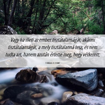 Picture 06 - 3 Mózes 5:3 KAR - Vagy ha illeti az ember tisztátalanságát, - Bible Verse Picture