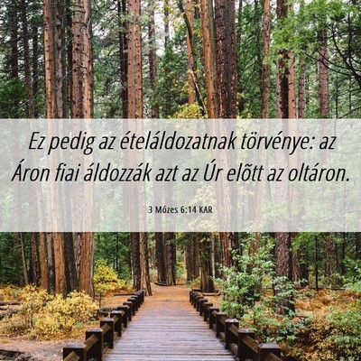 Picture 06 - 3 Mózes 6:14 KAR - Ez pedig az ételáldozatnak törvénye: az Áron - Bible Verse Picture