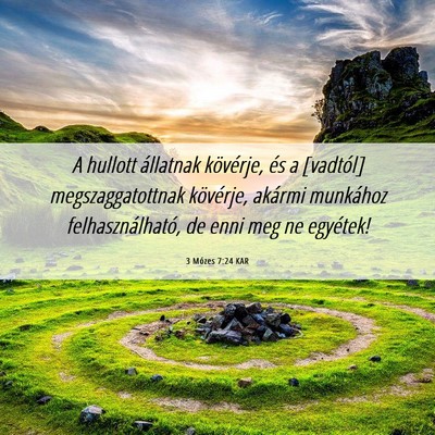 Picture 06 - 3 Mózes 7:24 KAR - A hullott állatnak kövérje, és a [vadtól] - Bible Verse Picture
