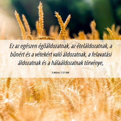 Picture 06 - 3 Mózes 7:37 KAR - Ez az egészen égõáldozatnak, az - Bible Verse Picture