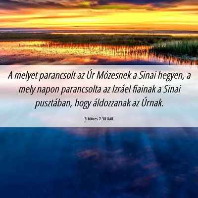 Picture 06 - 3 Mózes 7:38 KAR - A melyet parancsolt az Úr Mózesnek a Sinai - Bible Verse Picture